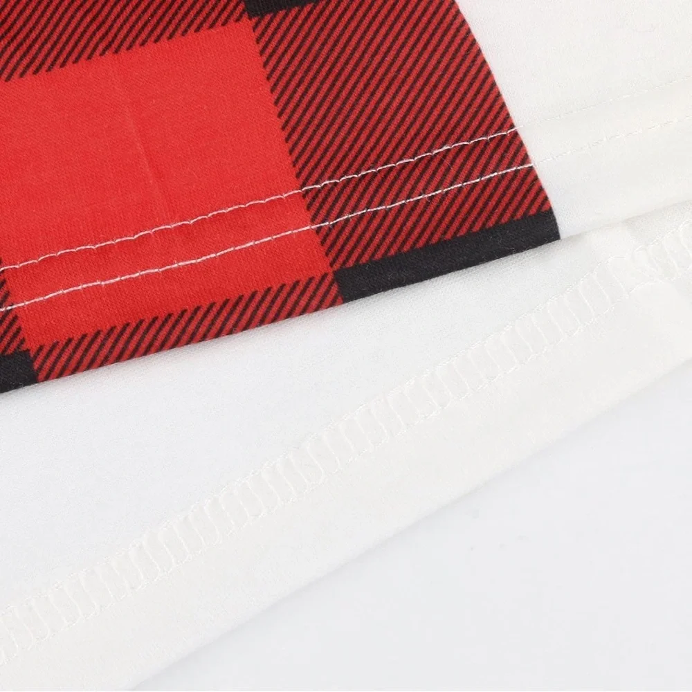 NEW Ekouaer Christmas Pajama Set Red Black‎ Buffalo Plaid Reindeer Kids